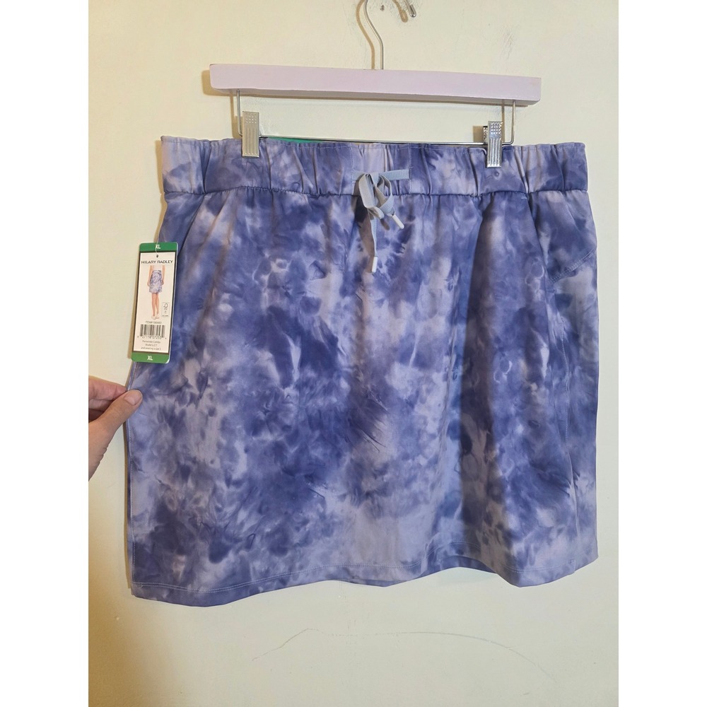 Hilary Radley Women XL Tie Dye Skort Periwinkle Purple Blue Drawstring